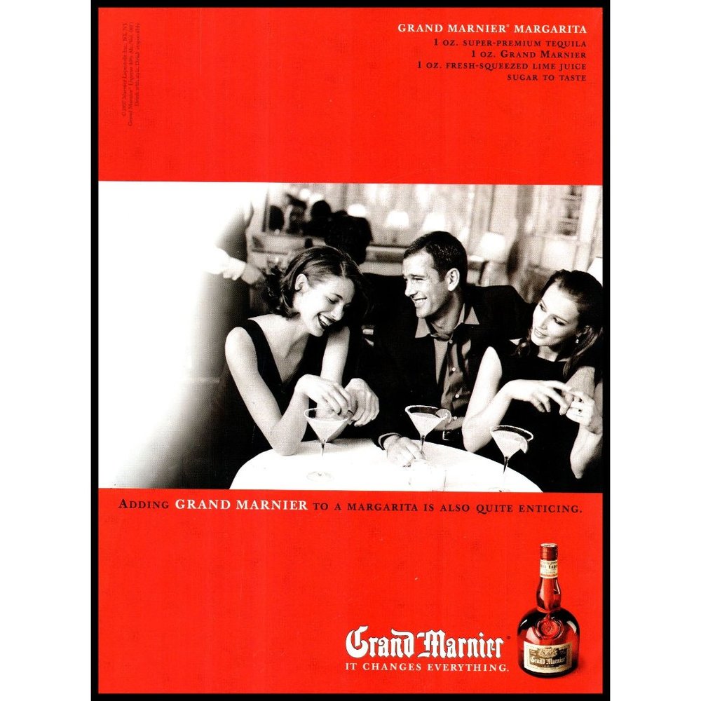 1997 Grand Marnier Liqueur Vintage Print Ad Dinner Drinks Date Threesome Photo